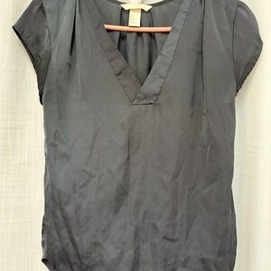 H&M Charcoal V-Neck Blouse
